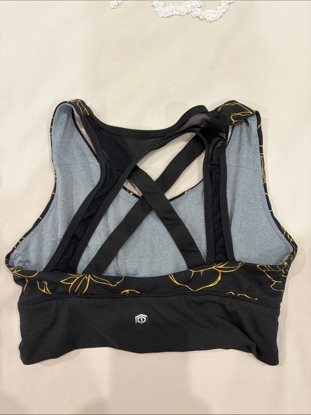 Born Primitive Black & Gold Floral Sports Bra Size: Small - Picture 5 of 8